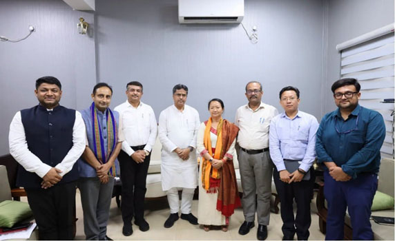 NITI Aayog Member Dr. Joram Aniya, other officials meet Tripura CM Dr. Manik Saha in Agartala.